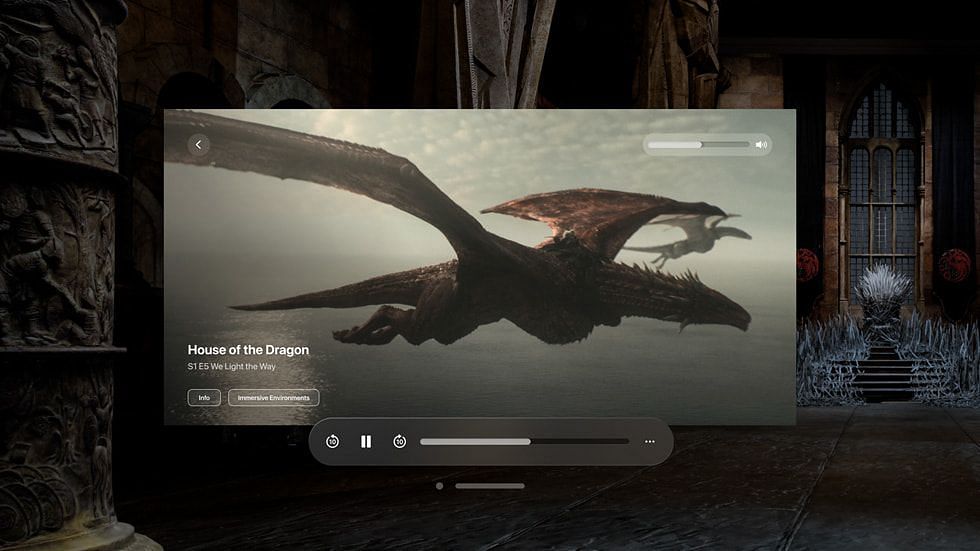 HBO Max on the Vision Pro (Image via Apple)