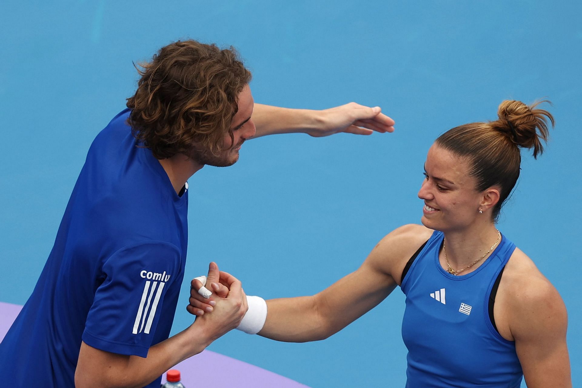 Stefanos Tsitsipas and Maria Sakkari pictured at the 2024 United Cup