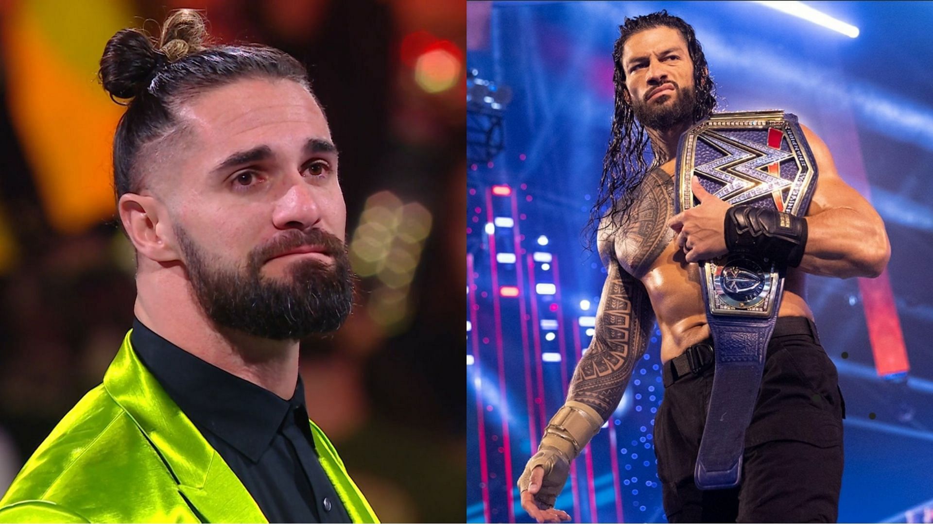 Seth Rollins (left) and Roman Reigns (right)