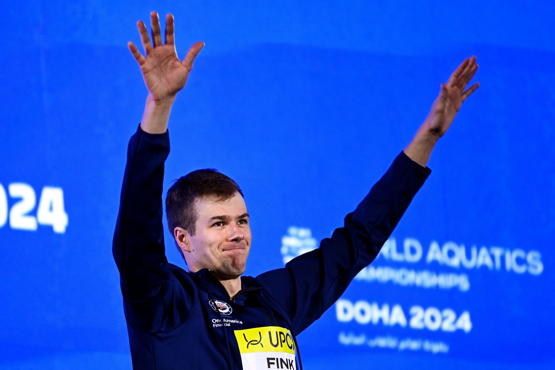 :Nic Fink will also be in action of Day 6 (Swimming) at the Doha World Aquatics Championships 2024. (Photo by Quinn Rooney/Getty Images)