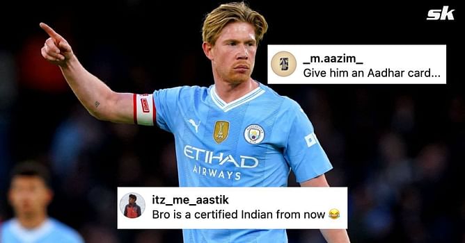 “Give him an Aadhar card” “Certified Indian” - Fans react hilariously after Kevin De Bruyne names his favorite post-match meal
