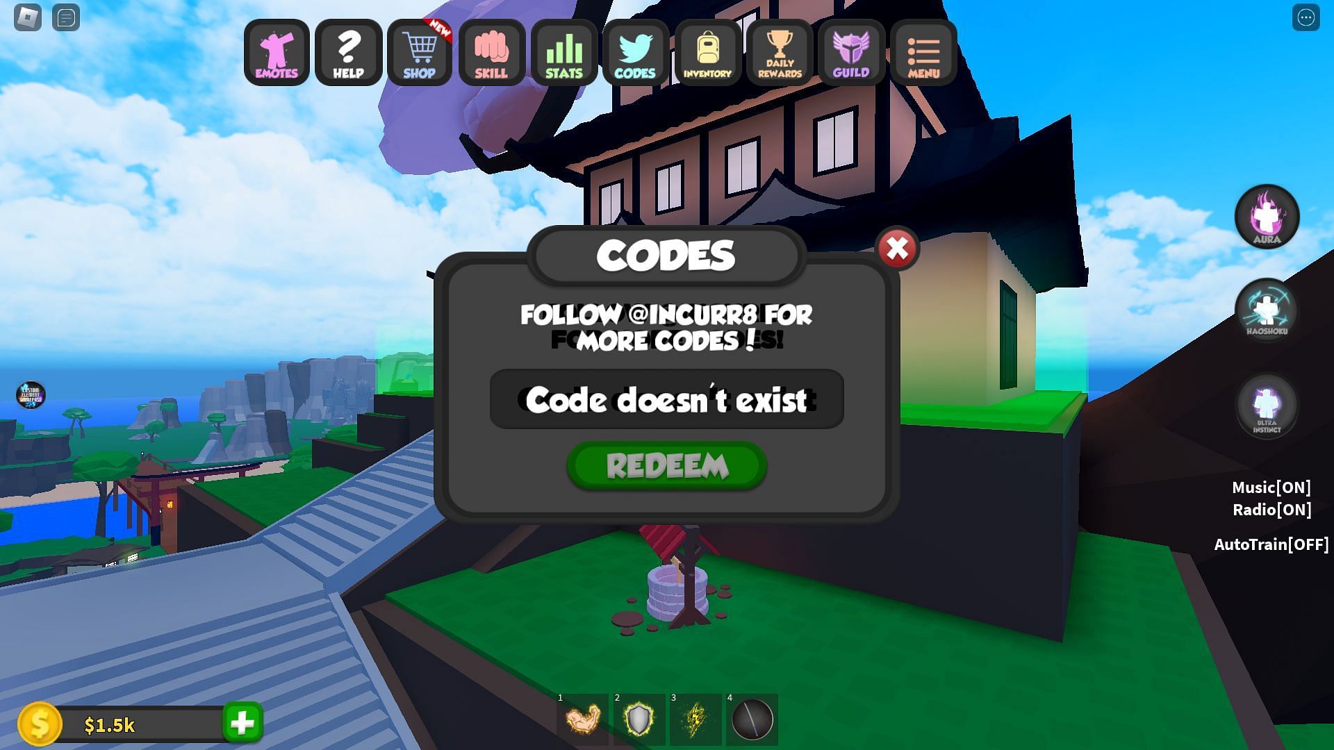 Troubleshooting codes for Anime World (Image via Roblox)