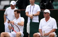 Andy Murray sits alongside coach Ivan Lendl at the 2023 Wimbledon Championships - Getty Images