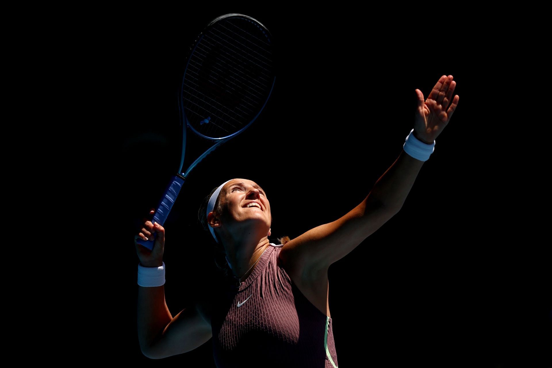 Victoria Azarenka during her match against Dayana Yastremska at the 2024 Australian Open - Getty Image