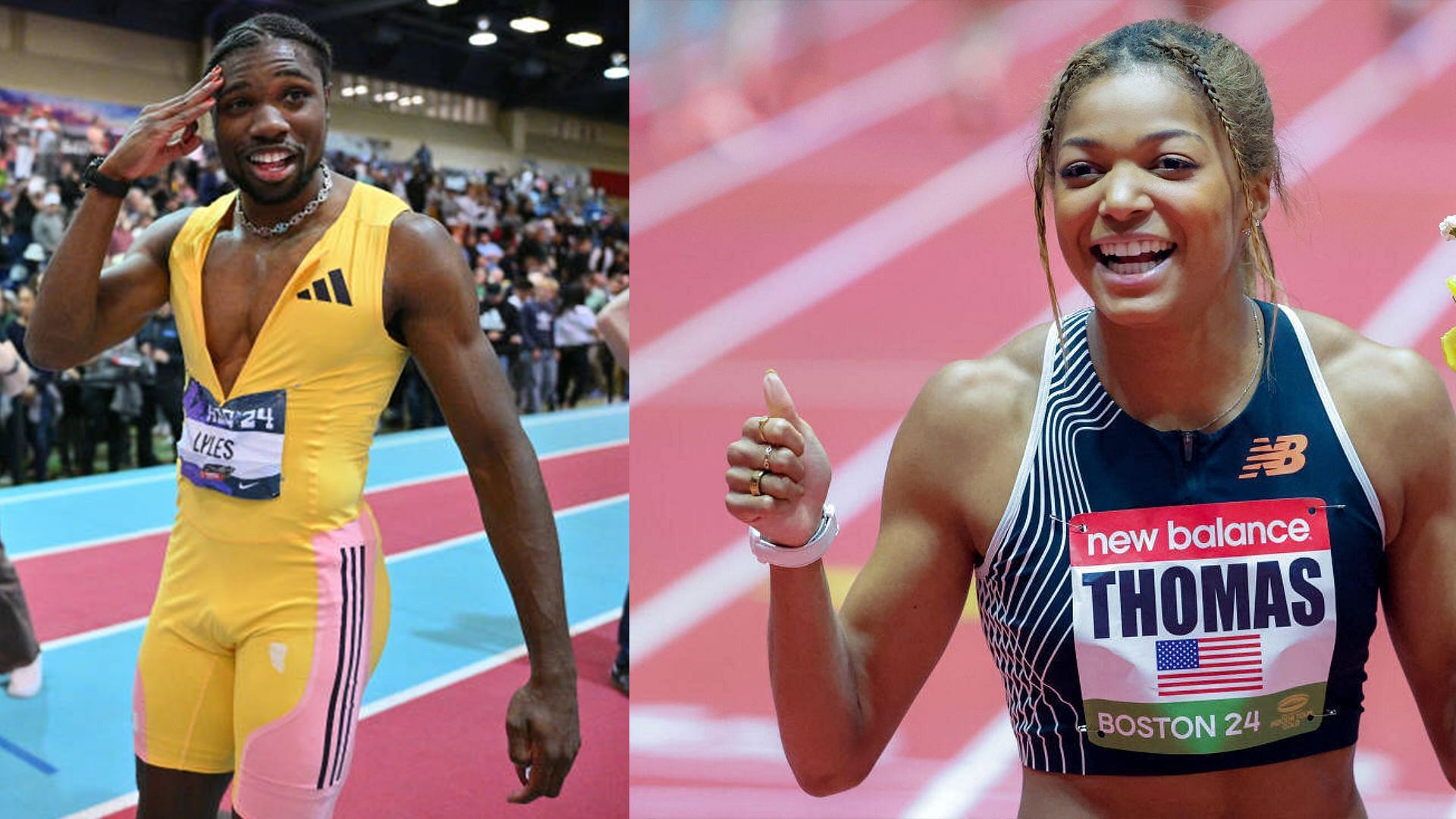 Gabby Thomas is excited for Noah Lyles who won the men