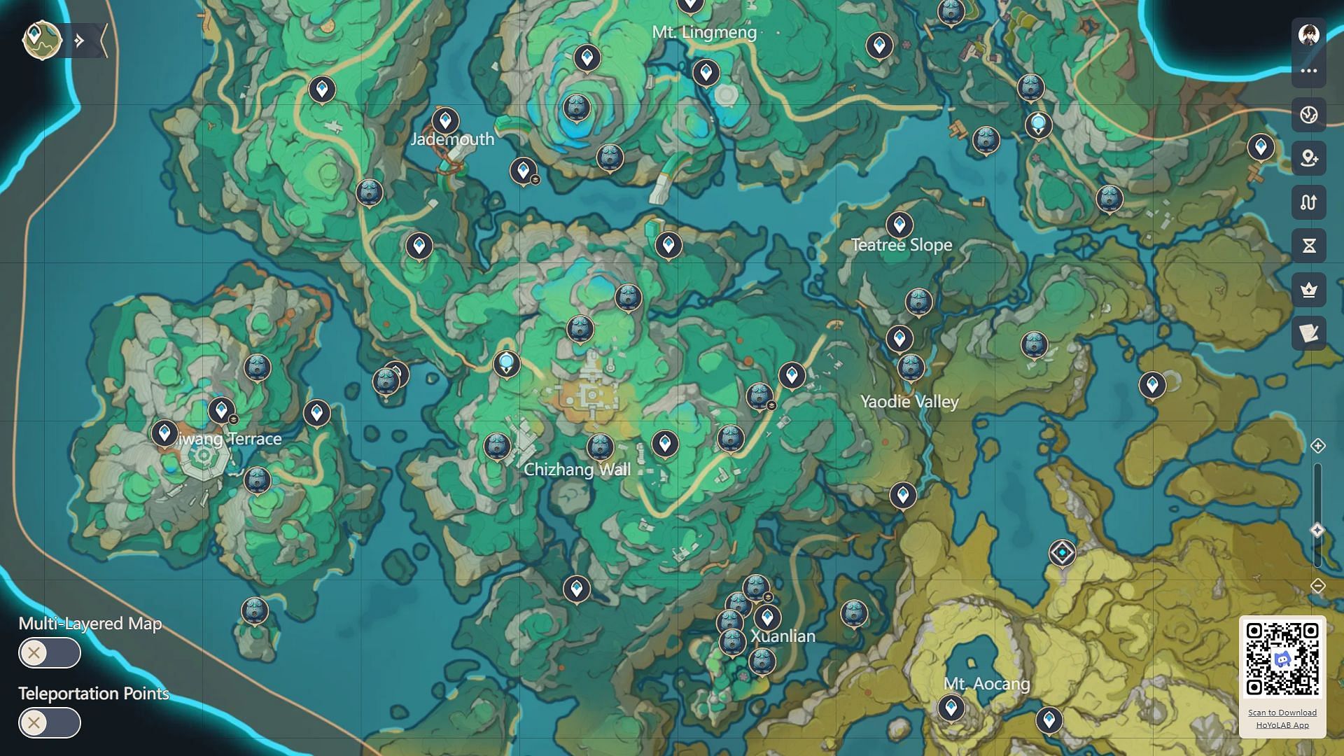 Location of Simulacrum puzzles all across Chenyu Vale (Image via HoYoverse)