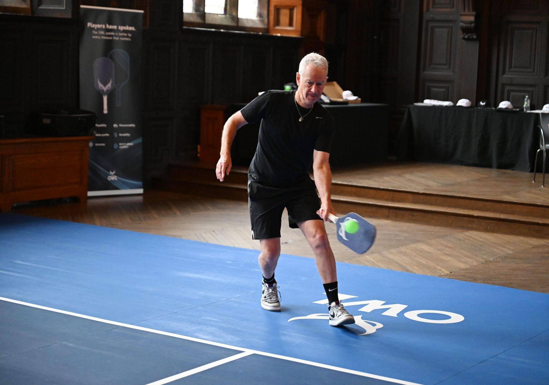 John McEnroe with the new OWL Pickleball Paddle