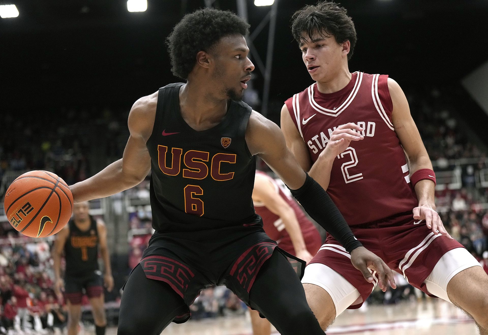 Bronny James in a game against Stanford.