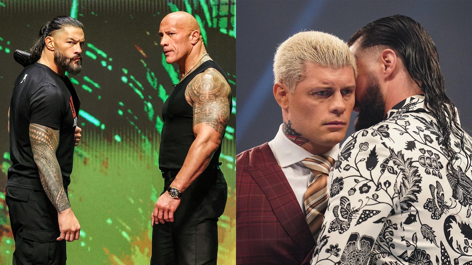 The Rock, Roman Reigns, Cody Rhodes, and Seth Rollins were at the Kickoff event!