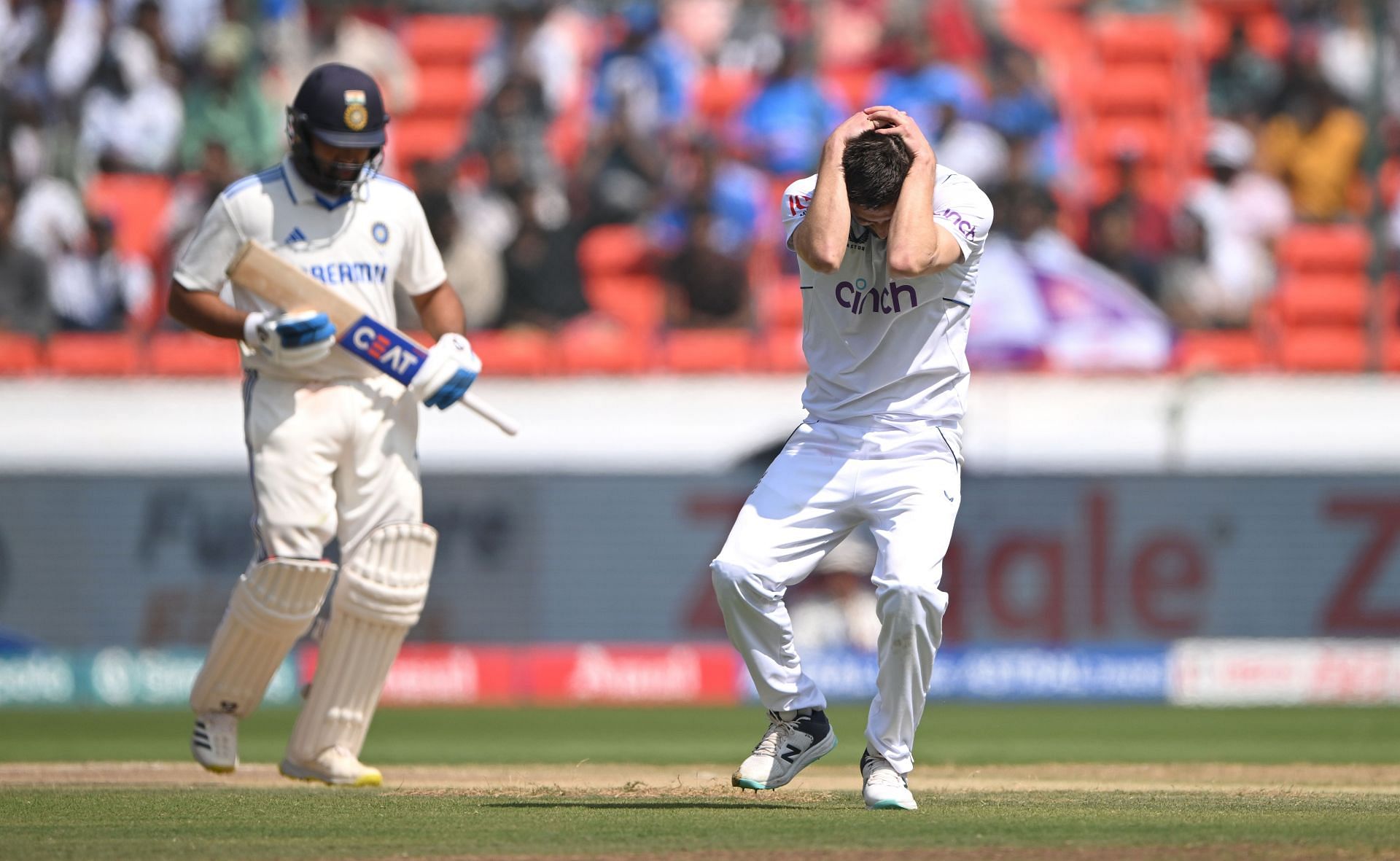 [Watch] Rohit Sharma hit on the helmet by a searing Mark Wood bouncer ...