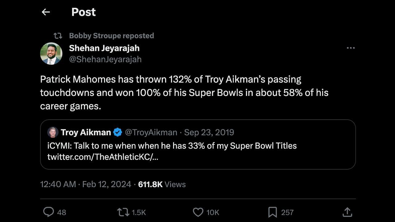 Patrick Mahomes&#039; trainer threw shade at Troy Aikman