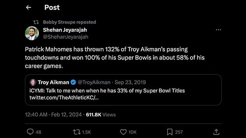 Patrick Mahomes' trainer threw shade at Troy Aikman