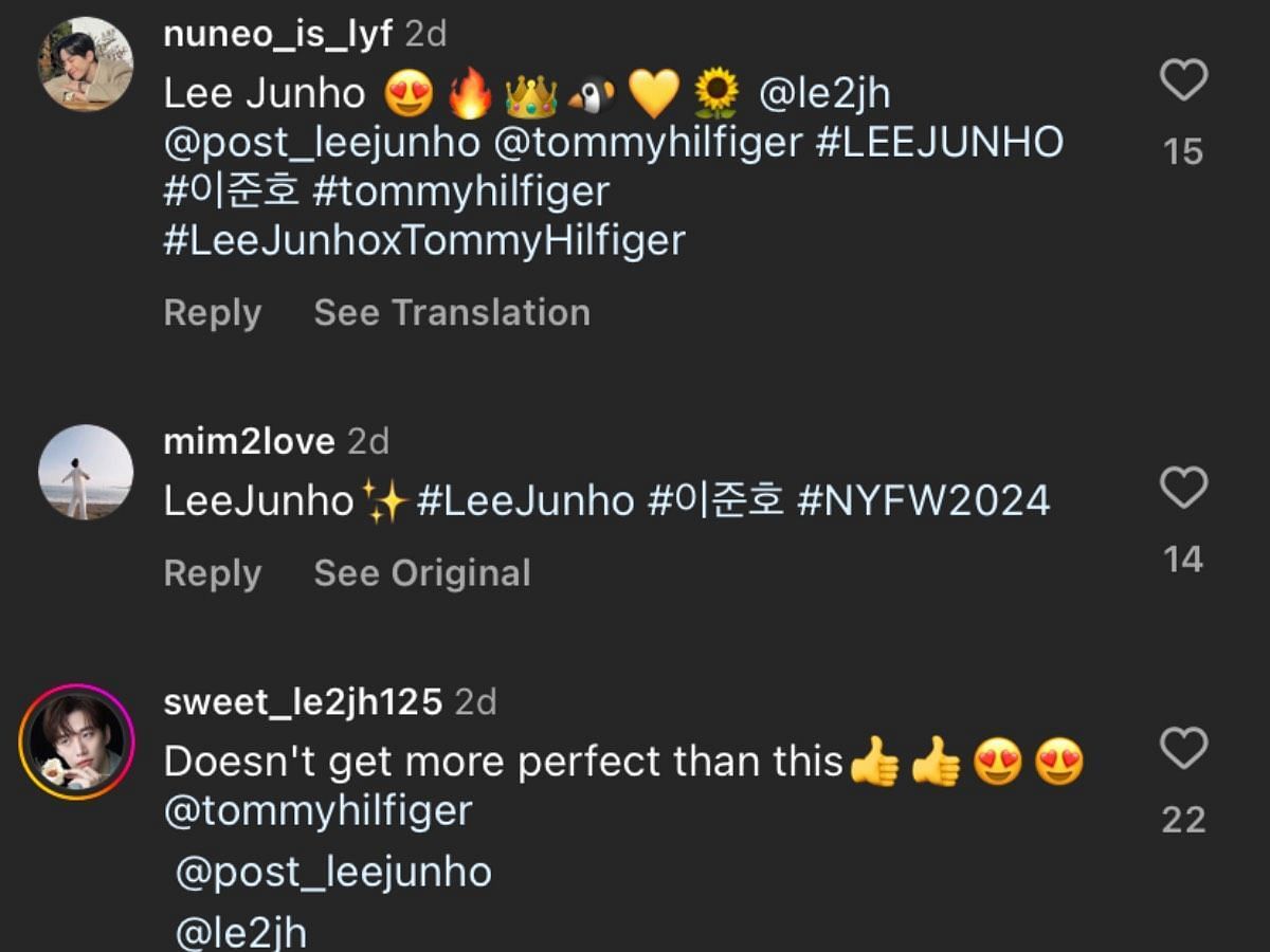Jun-ho's fans swoon over his look for Tommy Hilfiger NYFW show (Image via Instagram/ @wkorea)