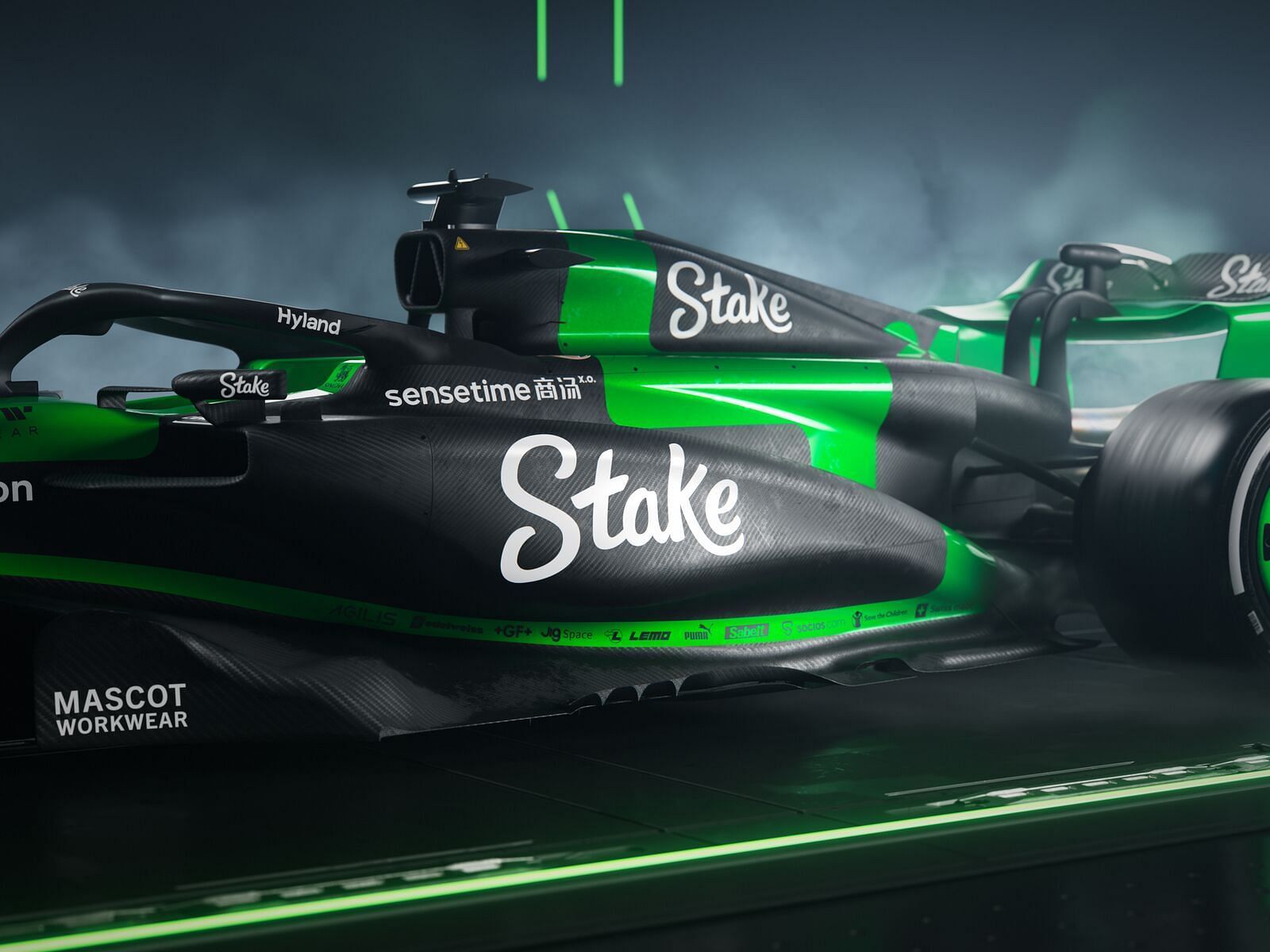 The Sauber C44 livery featuring their new name Stake F1 team (Sauber F1 media hub)