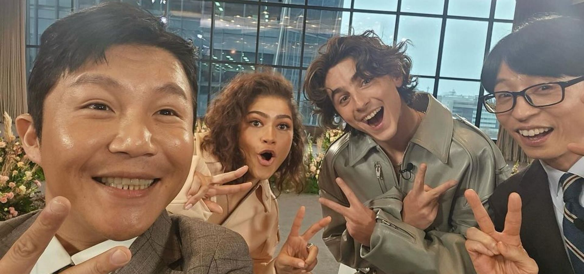 Jo Se-ho, Zendaya, Thimoth&eacute;e Chalamet, Yoo Jae-suk (Image Via Instagram/@youquizontheblock) 