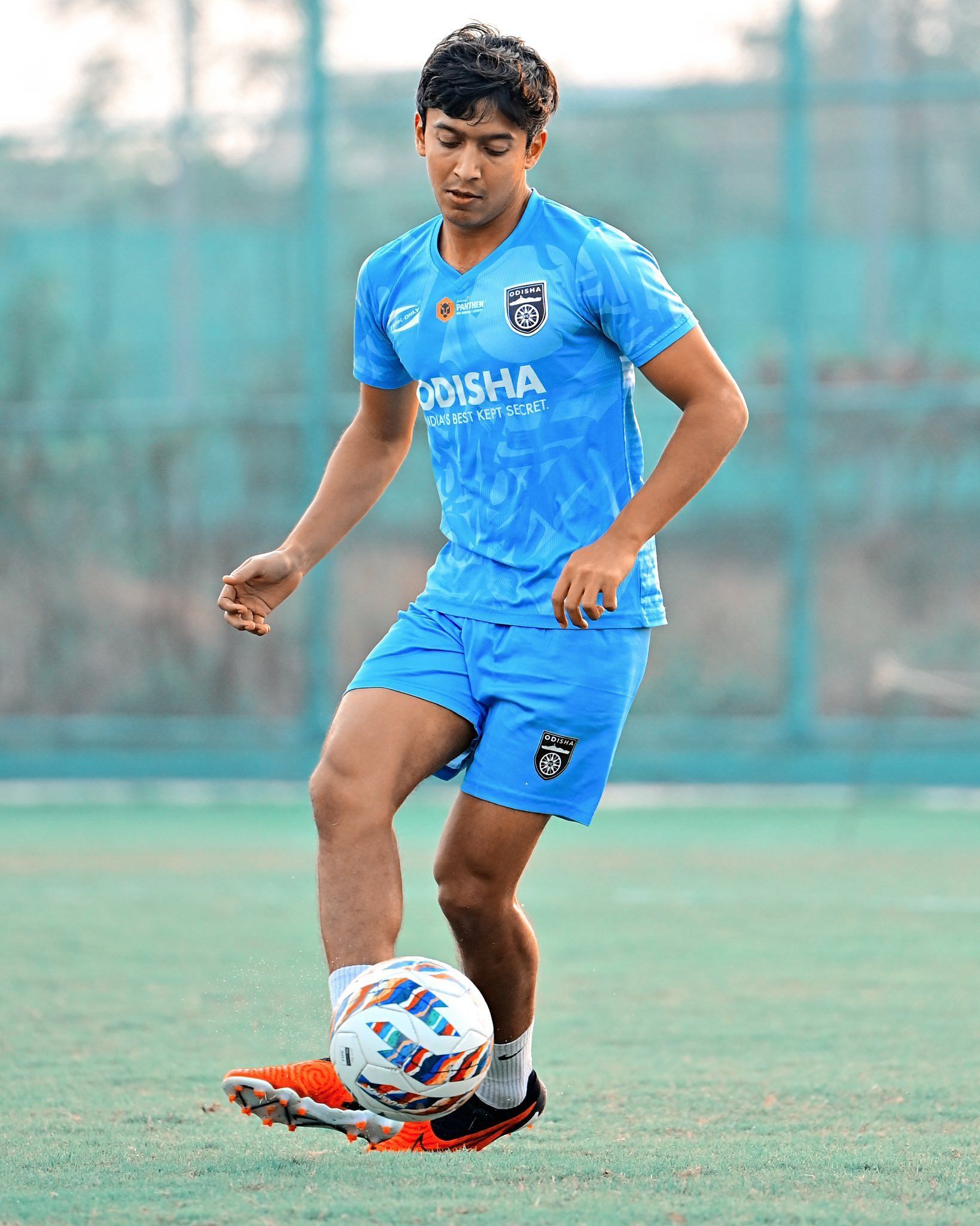 Hitesh Sharma in training with Odisha FC. (OFC Twitter)