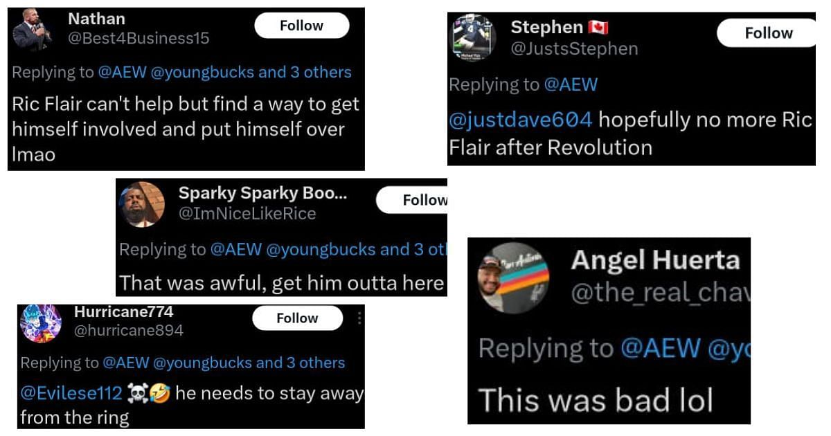 Fans reacting to Flair&#039;s segment on AEW Dynamite