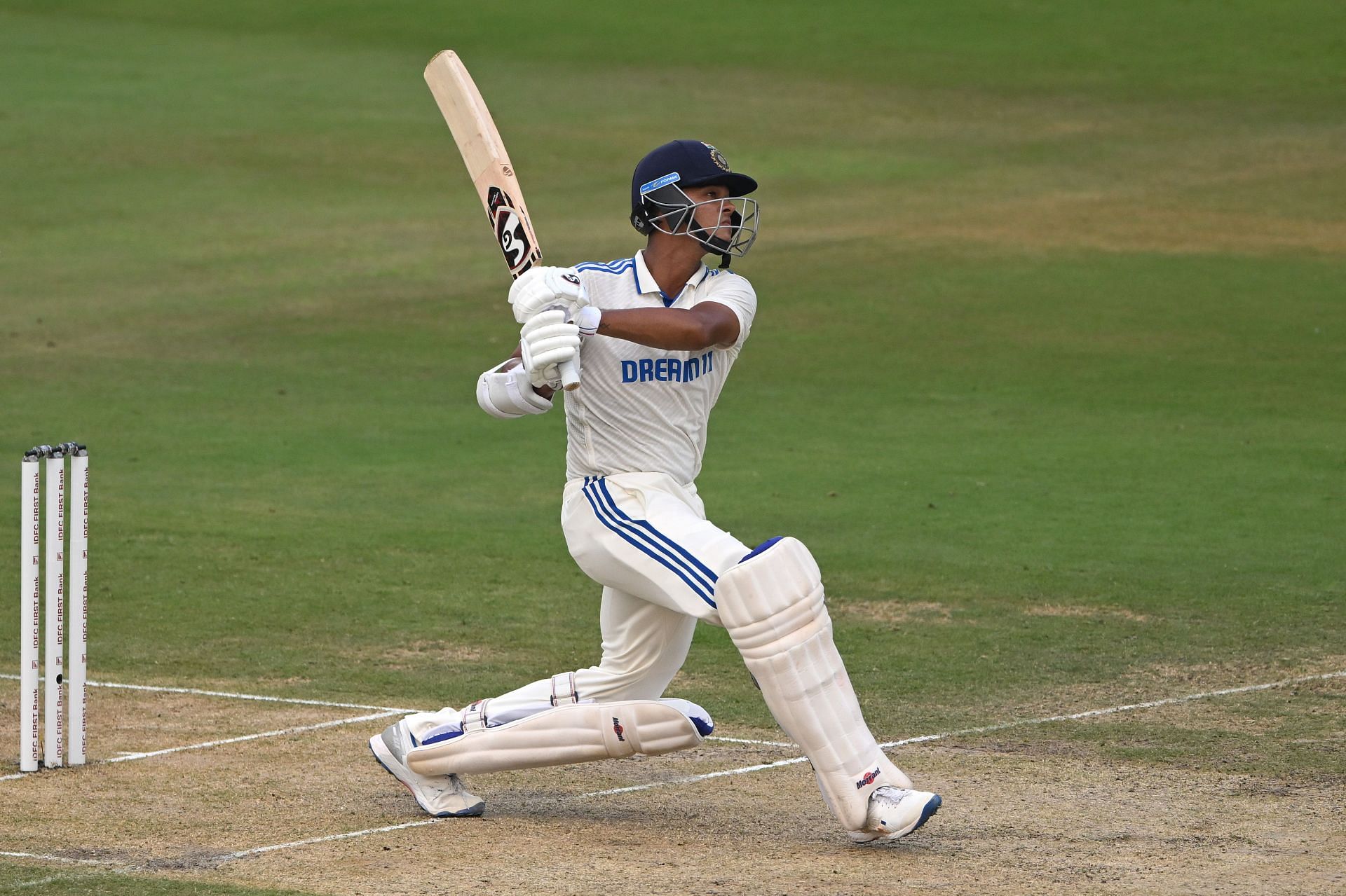 Yashasvi Jaiswal bats: India v England - 2nd Test Match: Day One