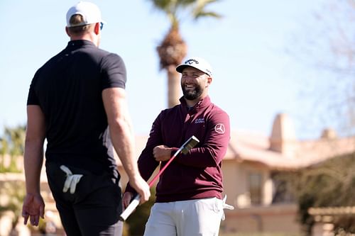 J.J. Watt and Jon Rahm on the golf course