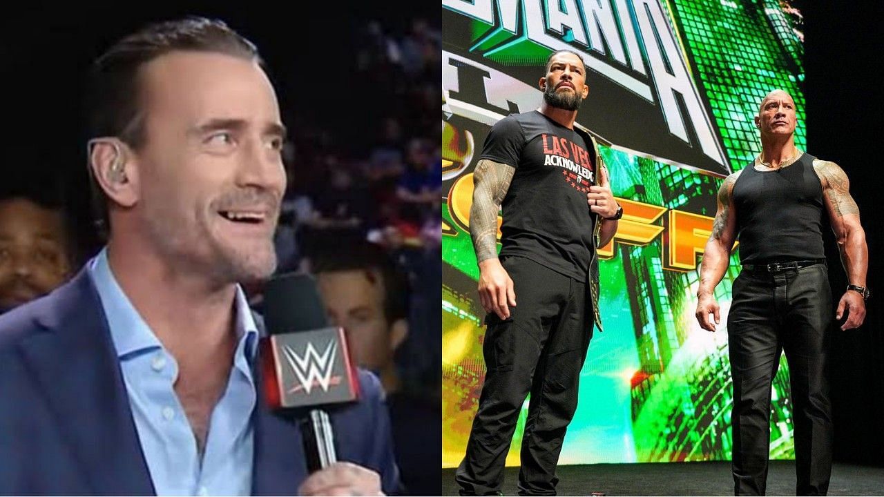 WWE सुपरस्टार्स सीएम पंक, रोमन रेंस और द रॉक 