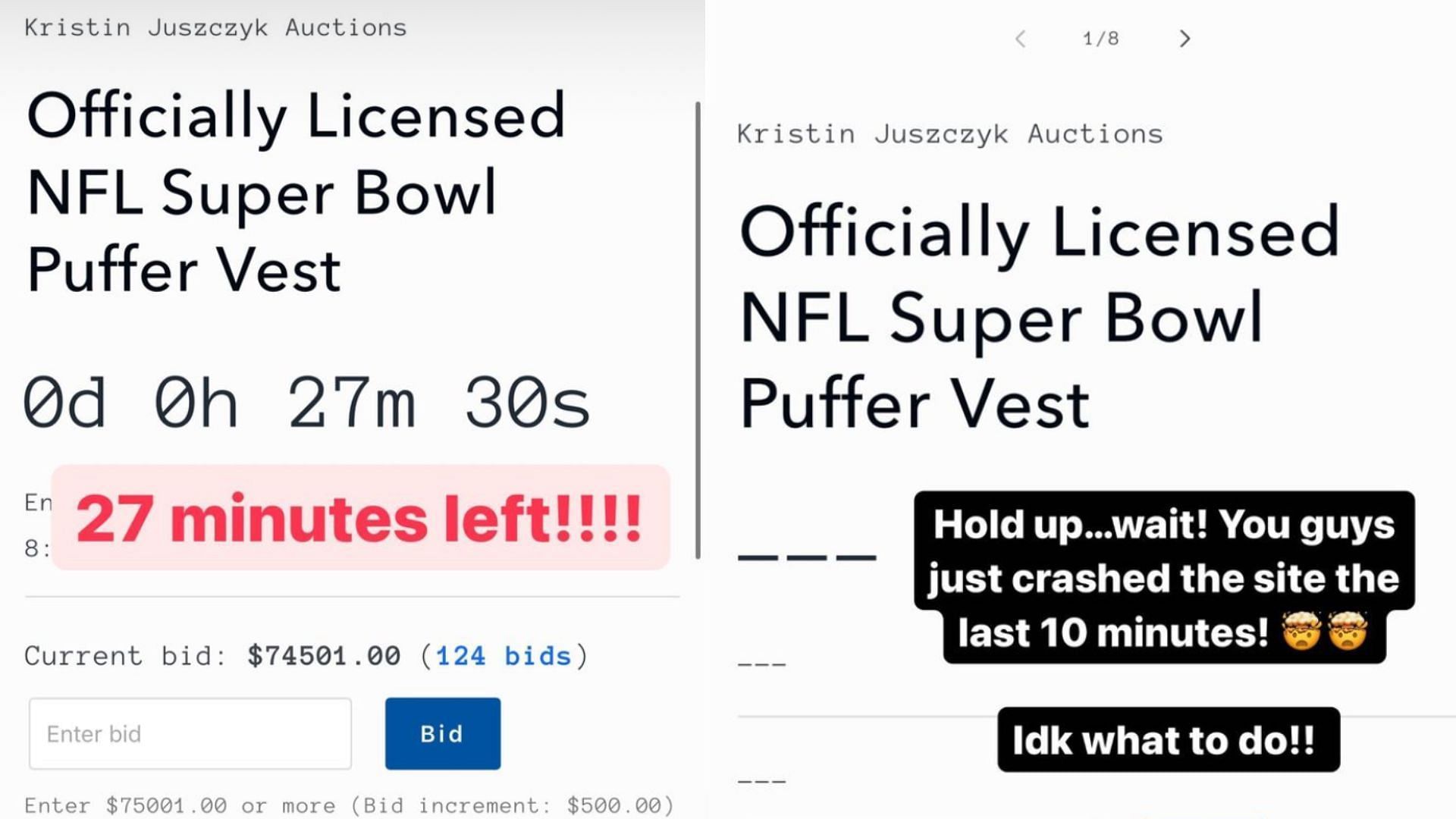 Kristin Juszczyk&#039;s custom Super Bowl vest garnered so much attention that it crashed the website.