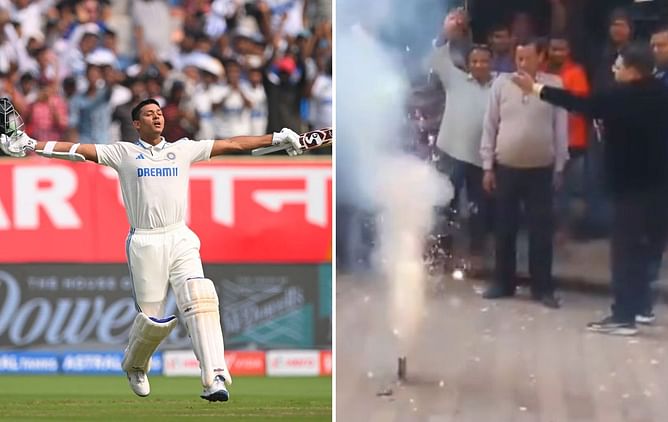 [Watch] Fans burst crackers in Yashasvi Jaiswal's hometown after the opener's double century in IND vs ENG 2nd Test