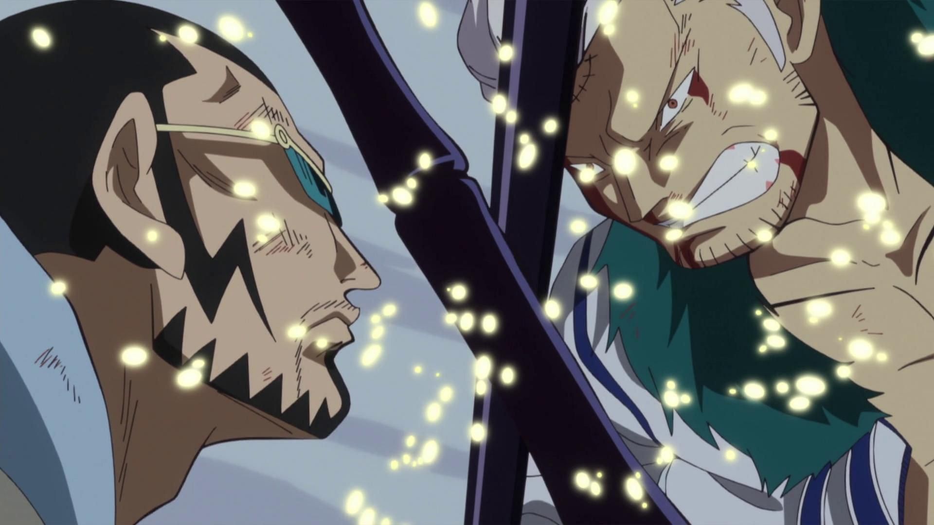 Vergo vs Smoker as seen in the One Piece anime (Image via Toei Animation)
