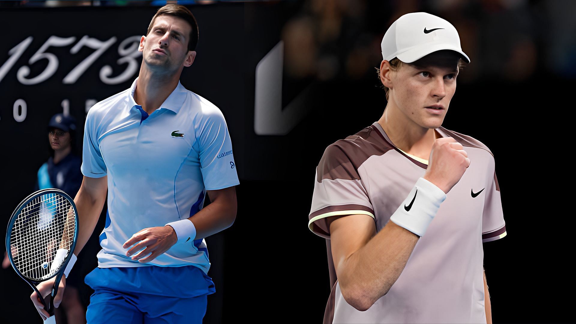 Novak Djokovic (left) and Jannik Sinner