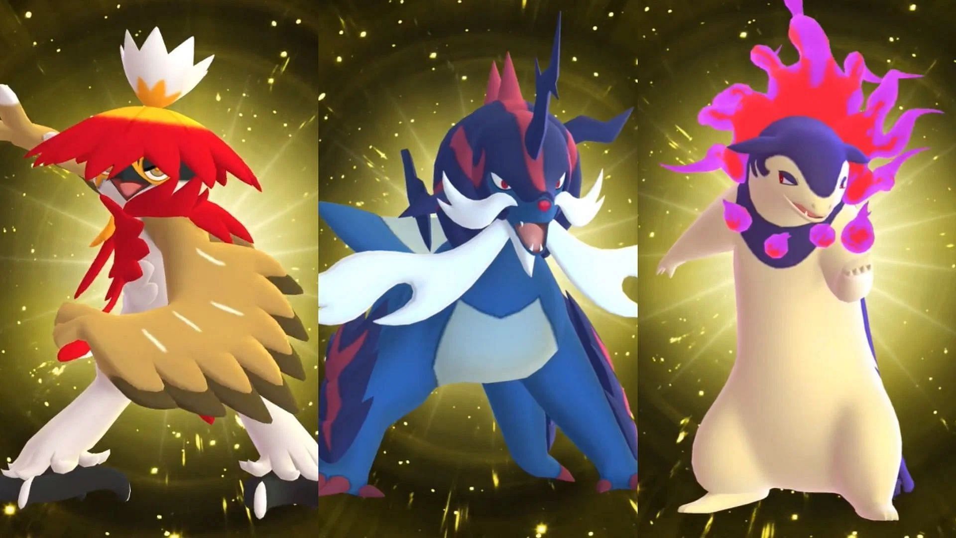 Hisuian Decidueye, Hisuian Samurott, and Hisuian Typhlosion (Image via TPC)