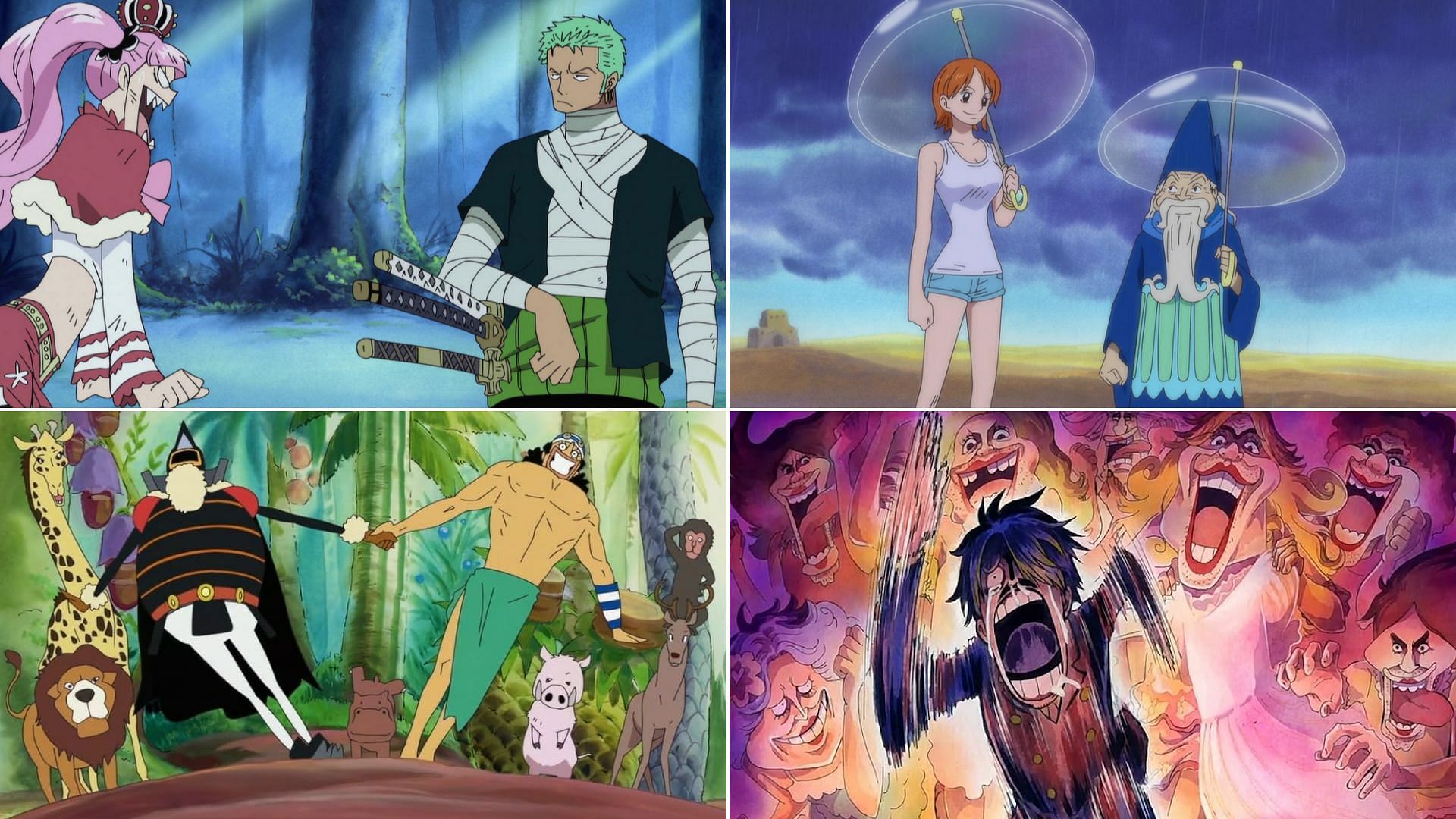 The Straw Hat crew&#039;s adventures as seen in the One Piece anime (Image via Toei Animation)