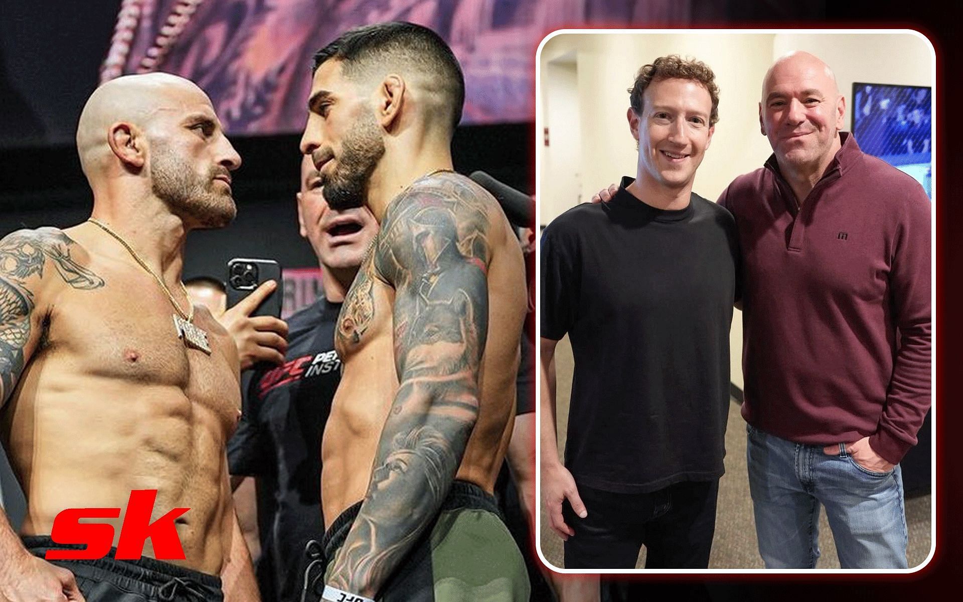 Mark Zuckerberg is present inside the arena and shares his prediction for ufc 298 main event