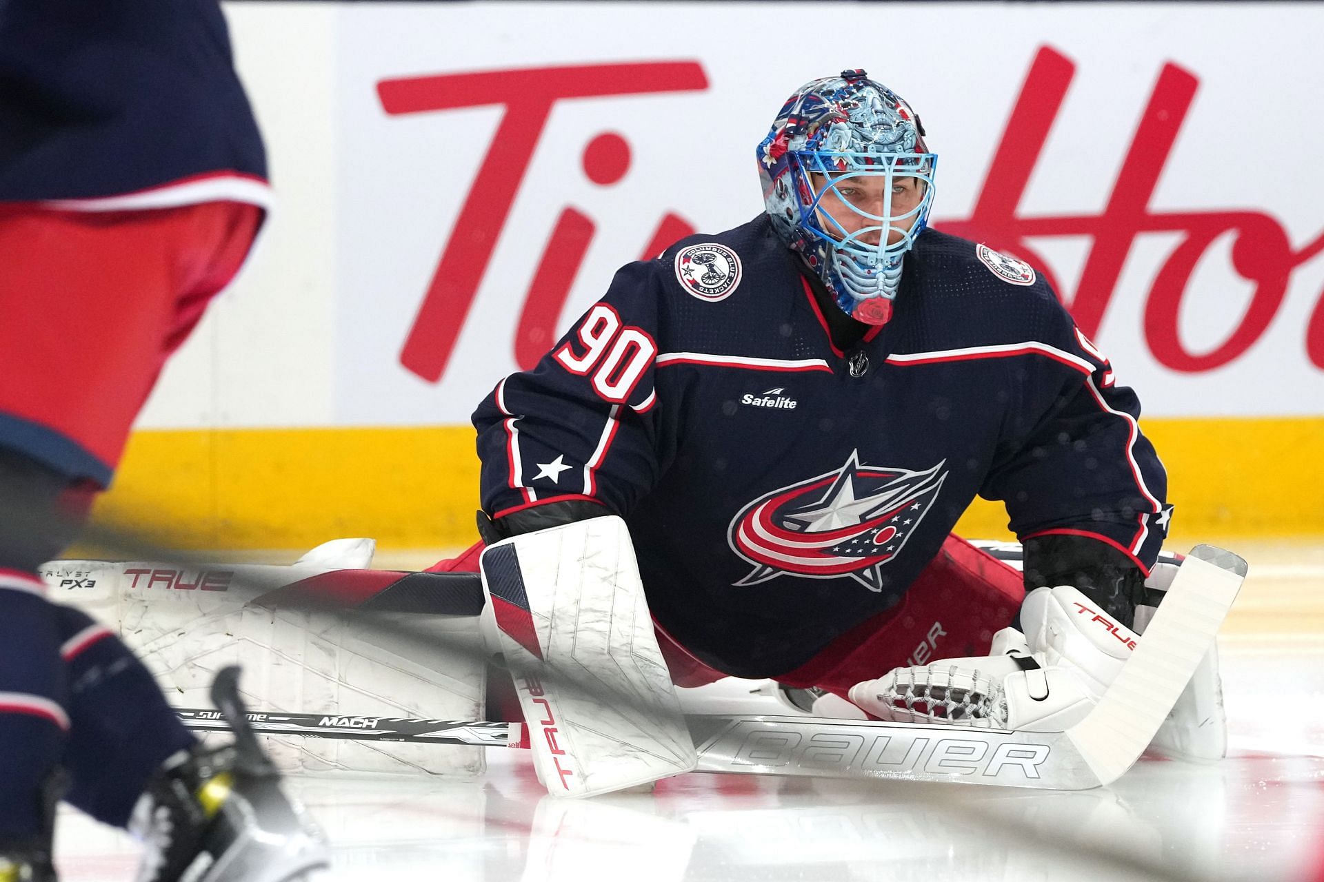 Elvis Merzlikins of the NHL&#039;s Columbus Blue Jackets