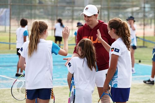 Ashleigh Barty launching the National Indigenous Tennis Carnival in Newcastle.