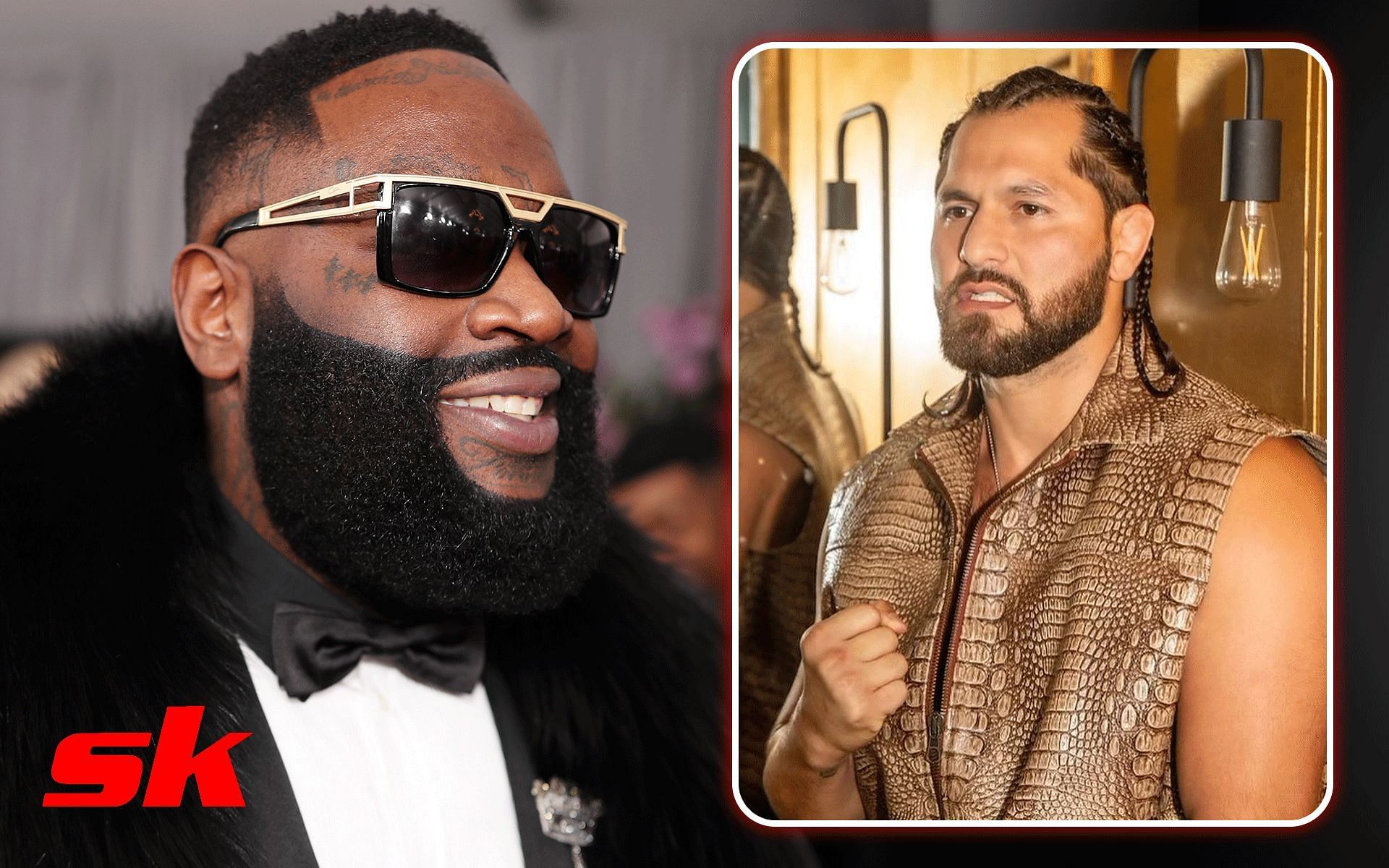 Rick Ross (left) seems to disapprove of Jorge Masvidal