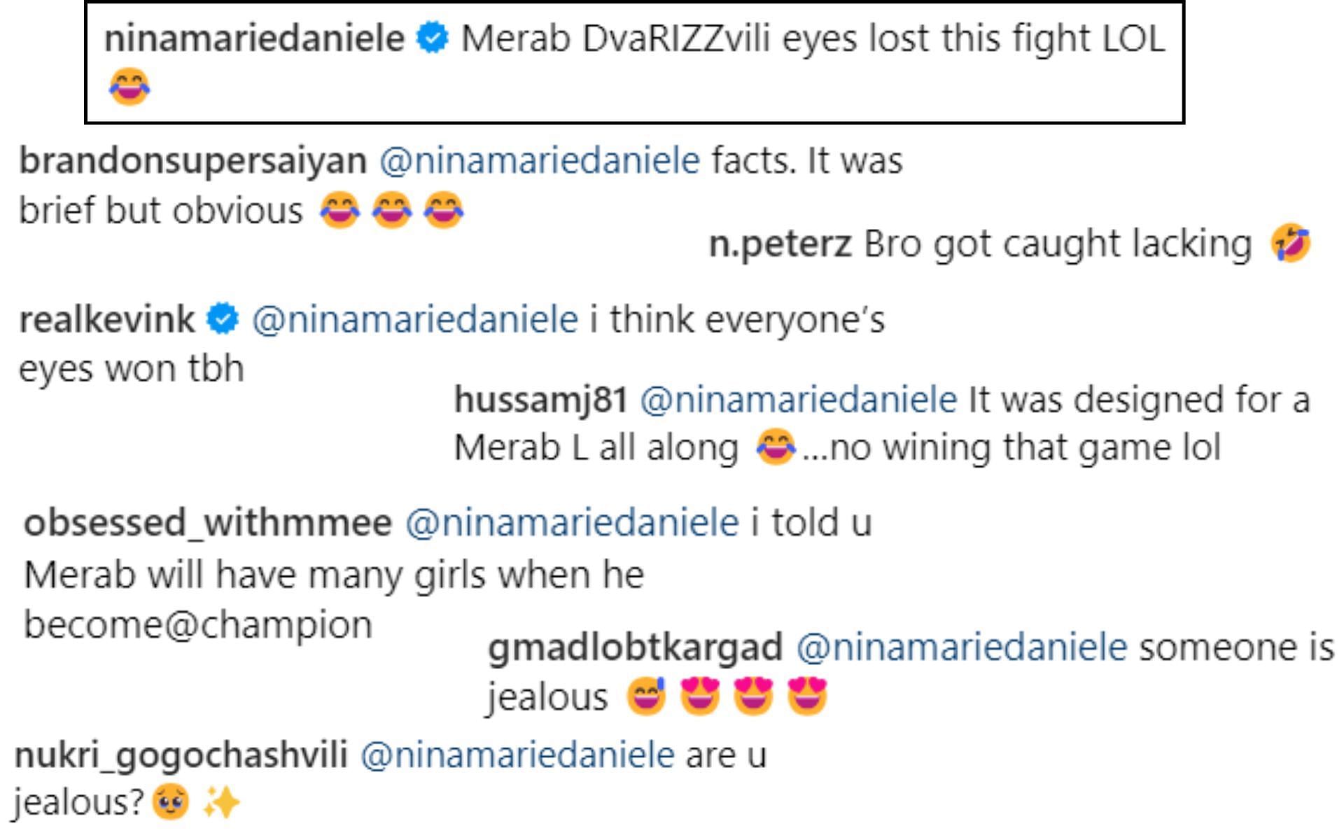 Fan reactions to Nina Marie Daniele&#039;s comments