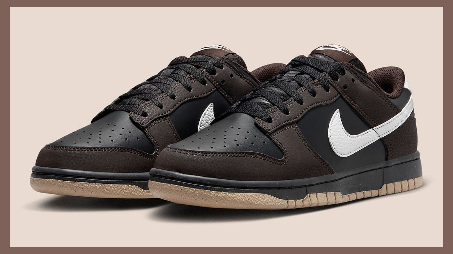 Nike Dunk Low Next Nature &quot;Velvet Brown&quot; sneakers (Image via YouTube/@ragnoupdates)