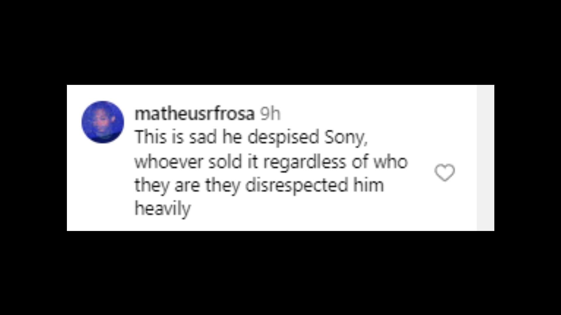 A reaction to the Sony Music deal (Image via theshaderoom/Instagram)