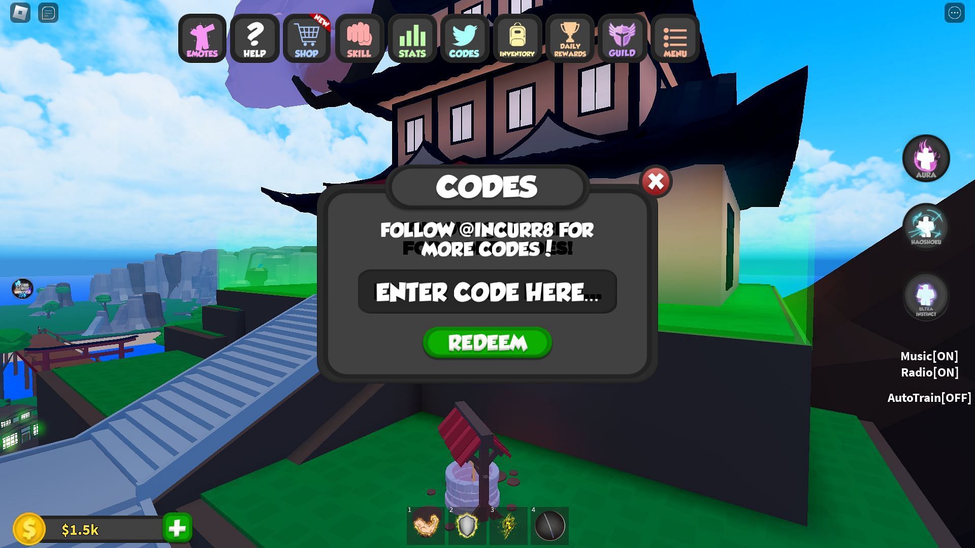 Active codes for Anime World (Image via Roblox)