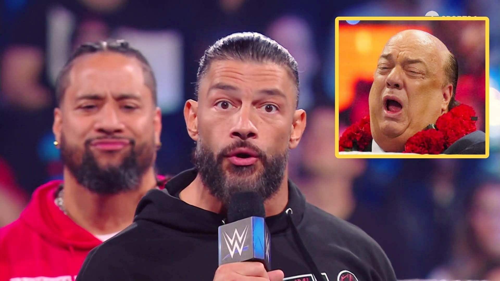 WWE SmackDown stars Jimmy Uso, Roman Reigns, and Paul Heyman
