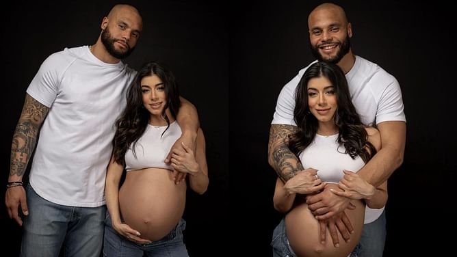 IN PHOTOS: Dak Prescott poses with Sarah Jane for wholesome pregnancy shoot as baby's due date nears