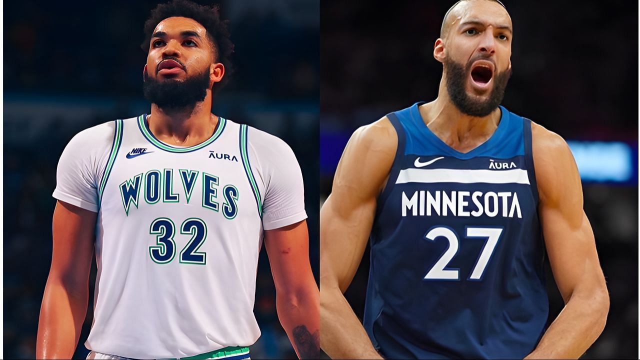 Karl-Anthony Towns (L) expressed disappointment over Rudy Gobert (R) omission from All-Star Selection