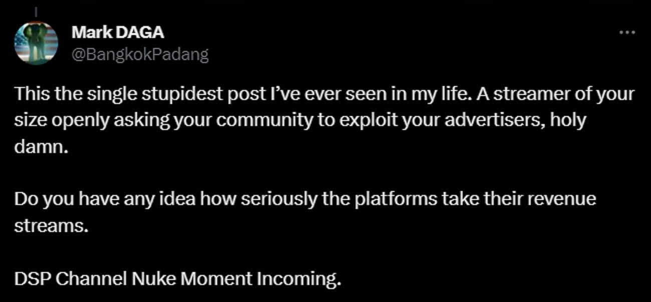 Community calls out streamer for allegedly exploiting the platform (Image via X)