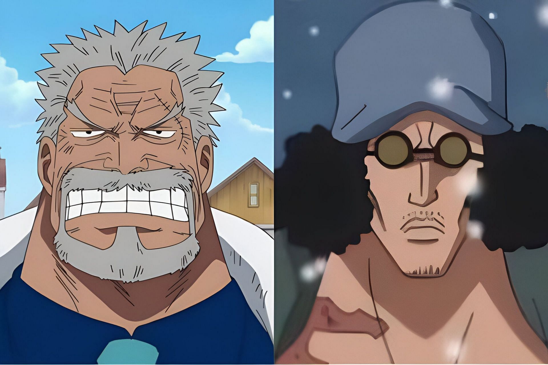 Garp (left) and Kuzan (right) as seen in the anime (Image via Toei Animation)