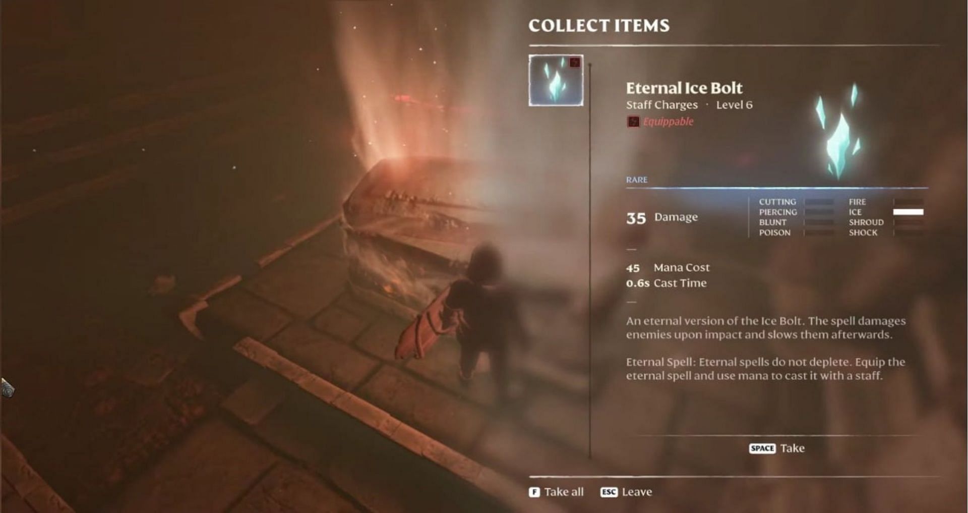 Ice Bolt Spell in Enshrouded (Image via Keen Games)