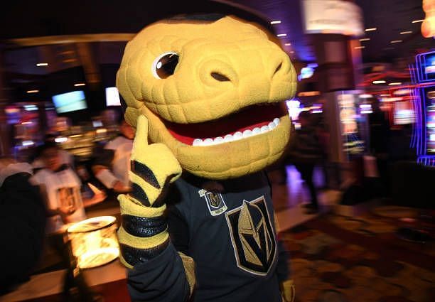 Vegas Golden Knights mascot Chance the Gila Monster