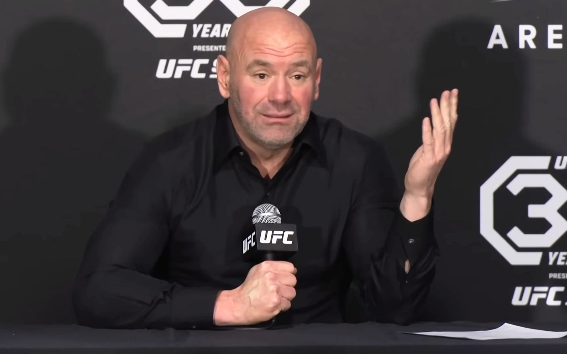 Dana White (pictured) shares two different answers about whether UFC 300 already has a main event or not [Image Courtesy: @UFC on YouTube]