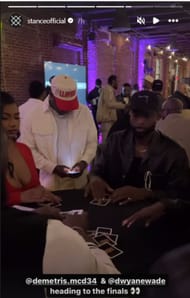 Stance Official's Instagram story featuring the finals between Dwayne Wade and Taylor Rooks