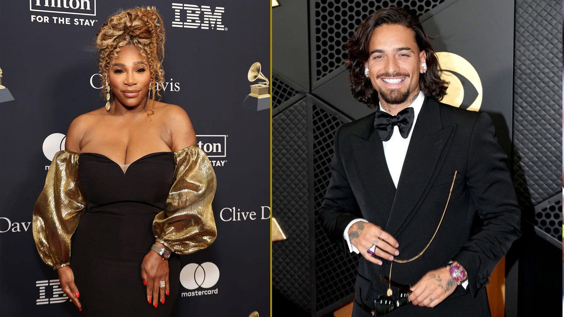 Serena Williams (L) and Maluma (R)