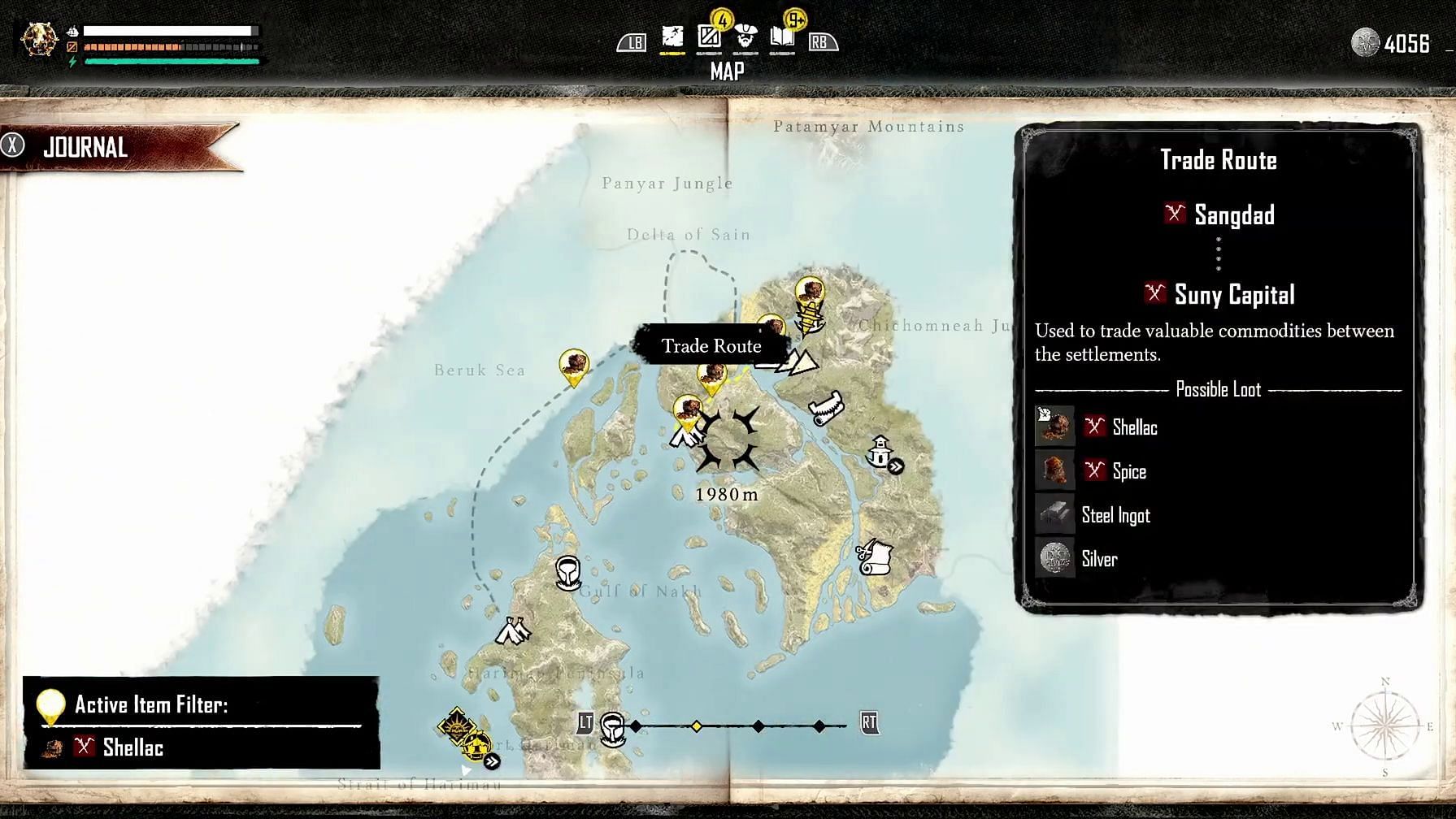 Players can go to the northeast regions to collect Shellac in Skull and Bones (Image via Ubisoft || YouTube/ReaperDigital)