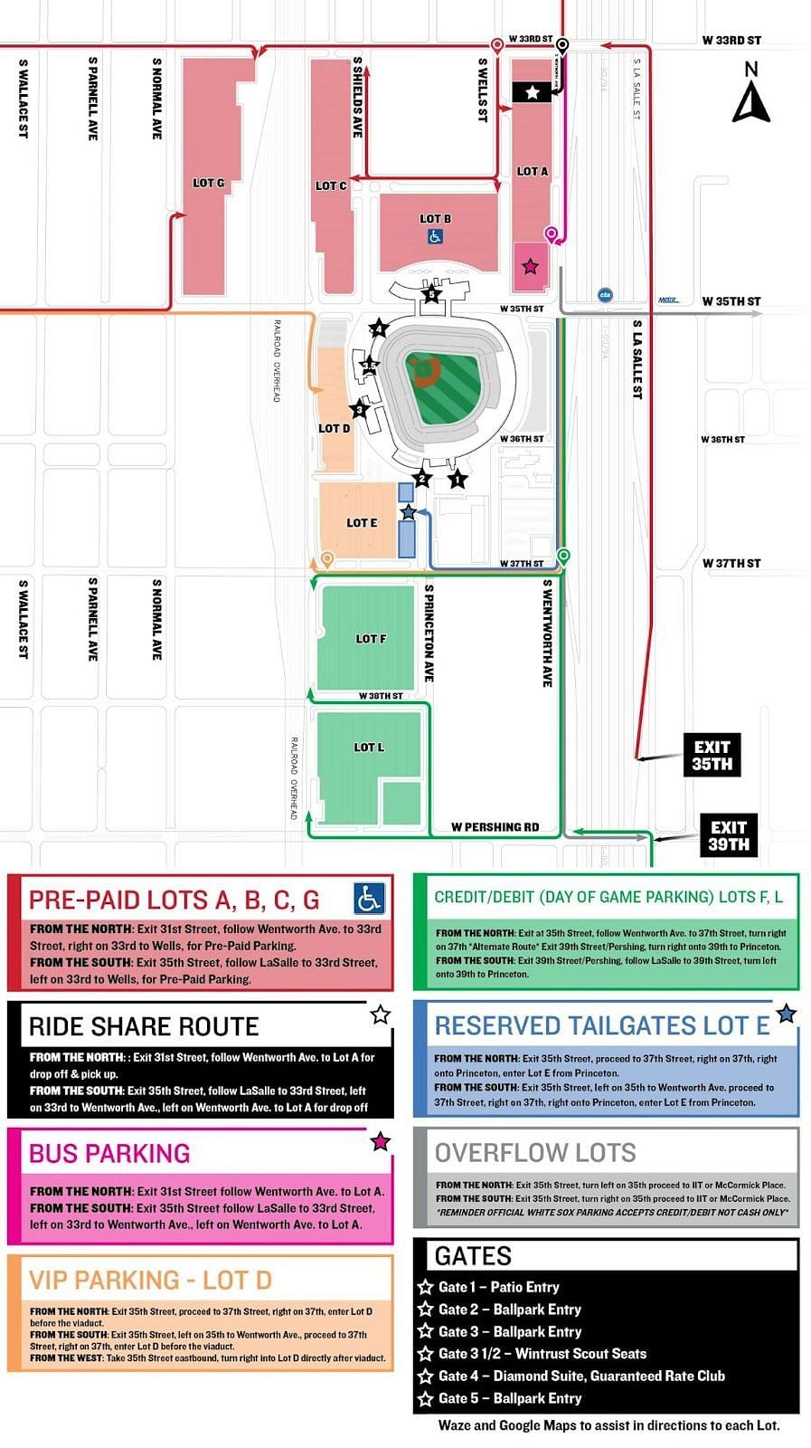 Guaranteed Rate Field/Parking Map